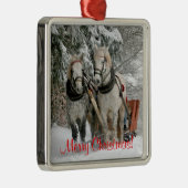 Draft Horses Christmas Metalen Ornament (Rechts)