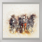 Draft Horses, Clydesdales Kunstwerk Foto Poster (Voorkant)