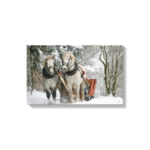 Draft Horses Pulling Sleigh