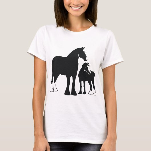 Draft Mare and Foal T-shirt (Voorkant)