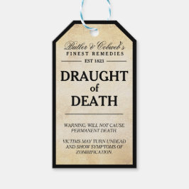 Draft of Death zombie Halloween apotheker label Cadeaulabel