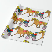 Draftrenspaard en Bestuurder Cadeaupapier (Uitgerold)