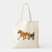 Draftrenspaard en Bestuurder Tote Bag (Achterkant)