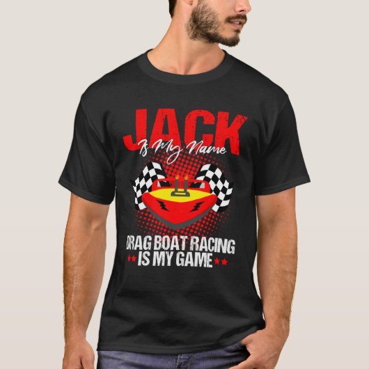 Drag Boat Driver Quote voor Speedboat Racing Jack T-shirt (Voorkant)