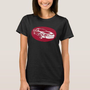 Drag Circuit Racing Rood Snelle Auto Boosting Turb T-shirt