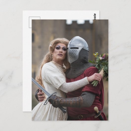 Drag Queen en een ridder Briefkaart (Voorkant / Achterkant)