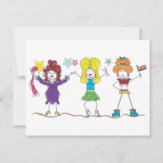 Drag Queen Invitation Kaart (Voorkant)