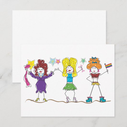 Drag Queen Invitation Kaart (Voorkant / Achterkant)