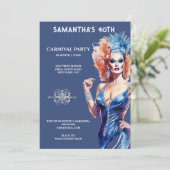 Drag queen lgbtq carnaval festival glamour glitz kaart (Staand voorkant)