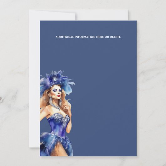 Drag queen lgbtq carnaval festival glamour glitz kaart (Achterkant)