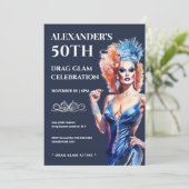 Drag queen lgbtq carnival festival glam glitz kaart (Staand voorkant)