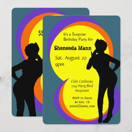 Drag Queen Surprise Party Uitnodigingen (Voorkant / Achterkant)