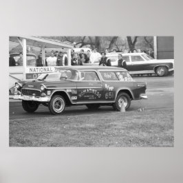  Drag Racing - 1955 Chevy BelAir Nomadness Poster