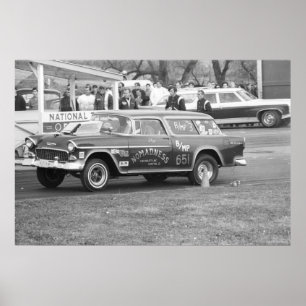 Drag Racing - 1955 Chevy BelAir Nomadness Poster