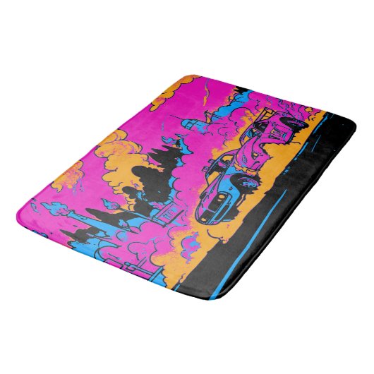 Drag-racing burn-out - Drag-racing auto's Badmat (Gekanteld)