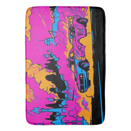 Drag-racing burn-out - Drag-racing auto's Badmat (Voorkant Verticaal)