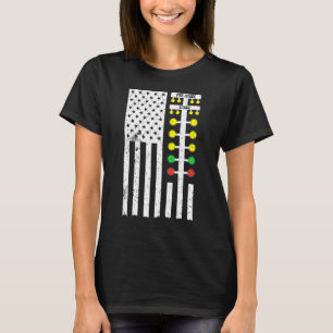 Drag Racing Flag American Drag Race Track Strip Li T-shirt