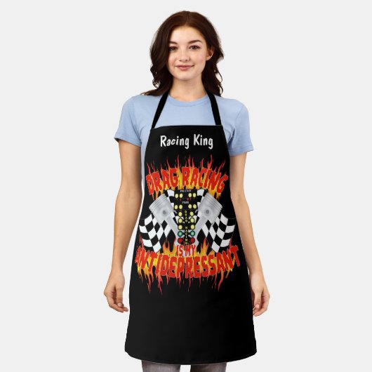 Drag Racing Piston Antidepressivum Ontwerp Schort (Gedragen)