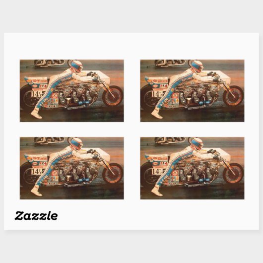 DRAG RACING. RECHTHOEKIGE STICKER (Vel)