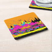 Drag-racing Rook-Out - Drag-racing auto's Kartonnen Onderzetters (Schuin)