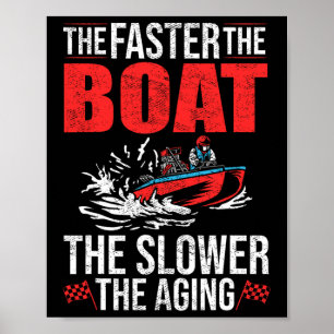 Dragbootbootbestuurder Racer Bootrijder Drag Boa Poster