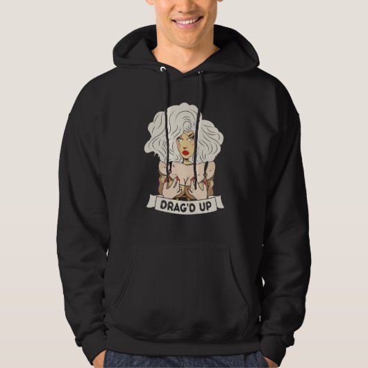 Drag'd up Doll Face Drag Queen Race Hoodie (Voorkant)