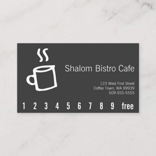 Drage Koffiebeker Loyalty Punch Card (Voorkant)