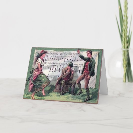 dragen van de groene St Patrick's Day Kaart (Voorkant)