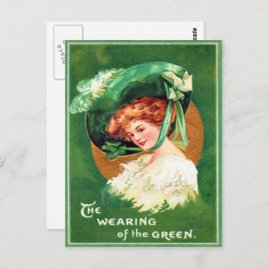  dragen van de groene St Patrick's Day Kaart (Voorkant / Achterkant)