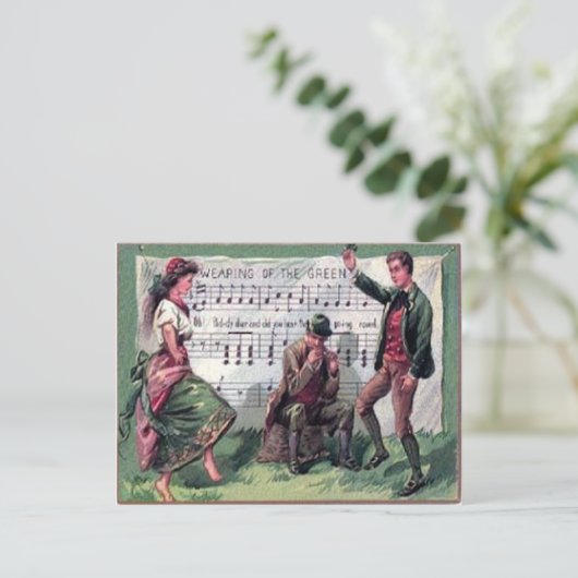 dragen van de groene St Patrick's Day Kaart (Staand voorkant)