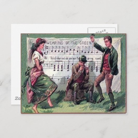  dragen van de groene St Patrick's Day Kaart (Voorkant / Achterkant)