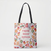 Dragen van Holiday Happiness Christmas Canvas tas (Voorkant)