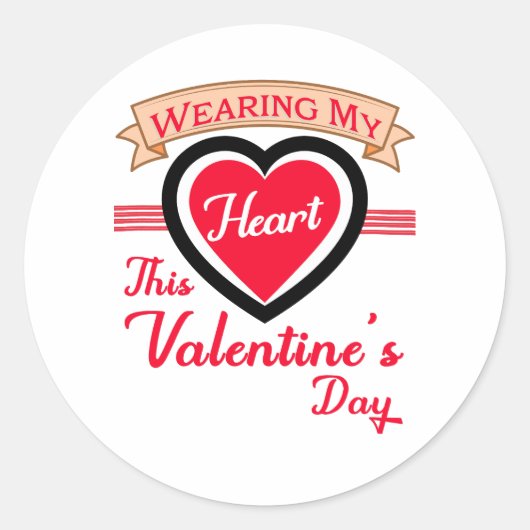 Dragen van mijn hart deze Valentijn's Day - Schatt Ronde Sticker (Voorkant)