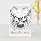 Dragenoth Demon Skull Lord Birthday Kaart (Gele Bloem)