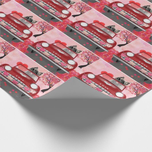 Drager auto met airn Terrier Drift met hart Valent Cadeaupapier (Hoek)