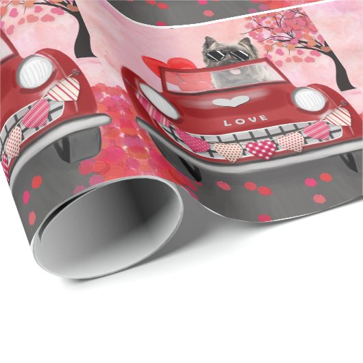 Drager auto met airn Terrier Drift met hart Valent Cadeaupapier (Rol Hoek)