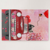 Drager auto met airn Terrier Drift met hart Valent Legpuzzel (Horizontaal)