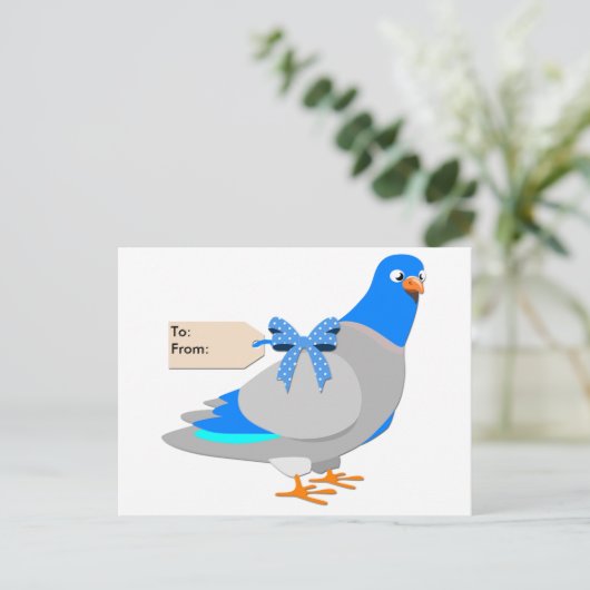 Drager Pigeon / Geef hen het briefkaart van de Vog (Staand voorkant)