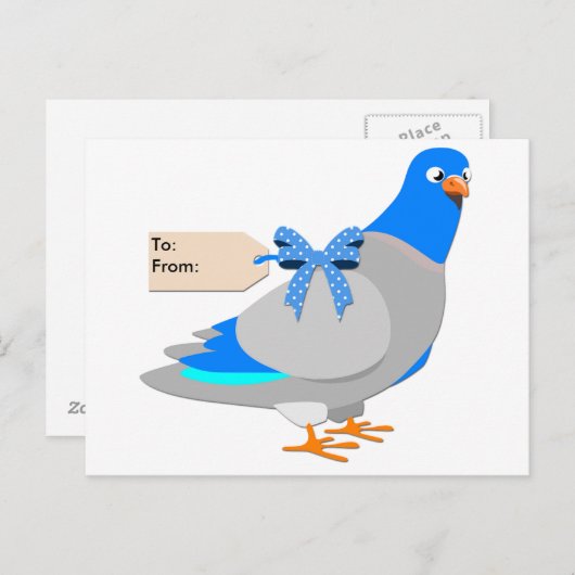 Drager Pigeon / Geef hen het briefkaart van de Vog (Voorkant / Achterkant)