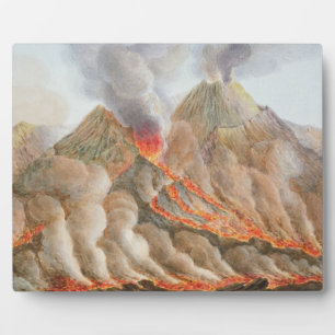 Drager van de berg Vesuvius van een originele teke Fotoplaat