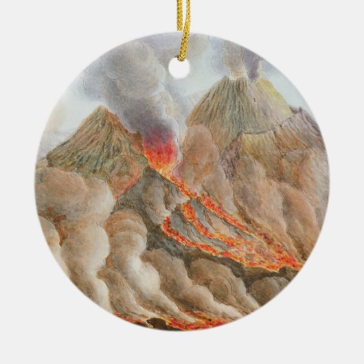Drager van de berg Vesuvius van een originele teke Keramisch Ornament (Voorkant)