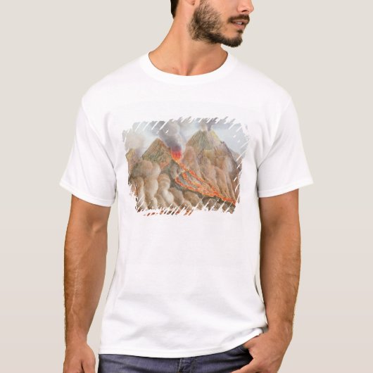 Drager van de berg Vesuvius van een originele teke T-shirt (Voorkant)