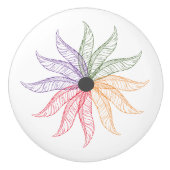 Dragermeeuw - gekleurde veren keramische knop (Voorkant)