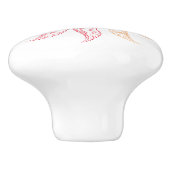 Dragermeeuw - gekleurde veren keramische knop (Zijkant)