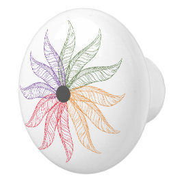 Dragermeeuw - gekleurde veren keramische knop