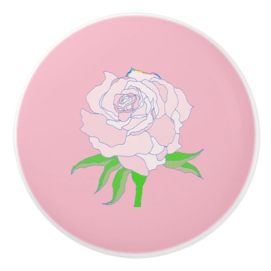 Dragermolen - Roos bloesem Keramische Knop (Voorkant)