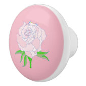 Dragermolen - Roos bloesem Keramische Knop (Rechts)