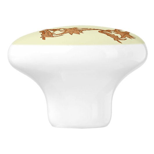 Dragerpullen - Bladeren in cirkel met Initiaal (v. Keramische Knop (Zijkant)