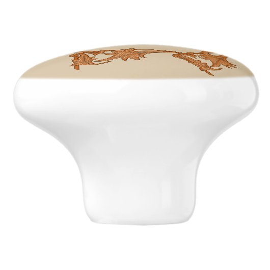 Dragerpullen - Bladeren in cirkel met Initiaal (v. Keramische Knop (Zijkant)