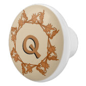 Dragerpullen - Bladeren in cirkel met Initiaal (v. Keramische Knop (Rechts)